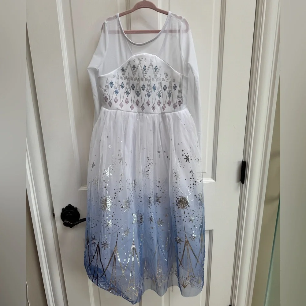 NWOT CUSTOM MADE Girls Size 6 Frozen Elsa Long Sleeve Dress Costume Pretend Play